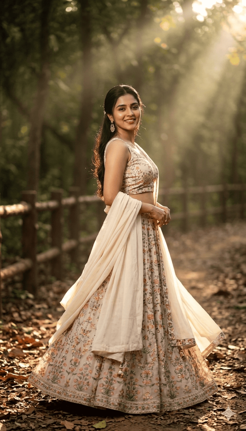 Cinematic Designer Lehenga Photo Prompt for Instagram Girls