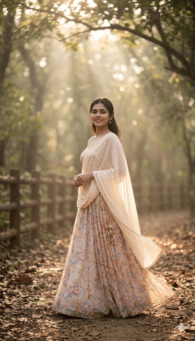 Elegant Pastel Lehenga Lightroom Editing Prompt for Girls