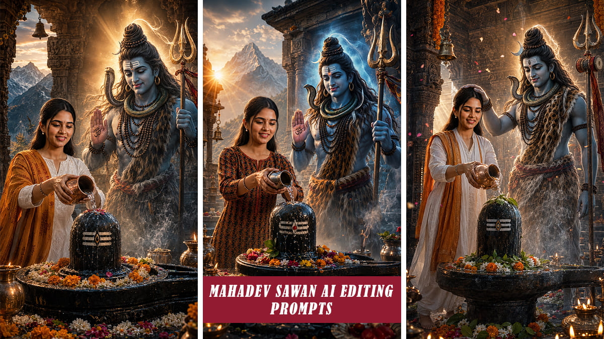Mahadev AI Photo Editing ChatGPT Prompt for Lord Shiva Blessing and Shivling Jal Abhishek
