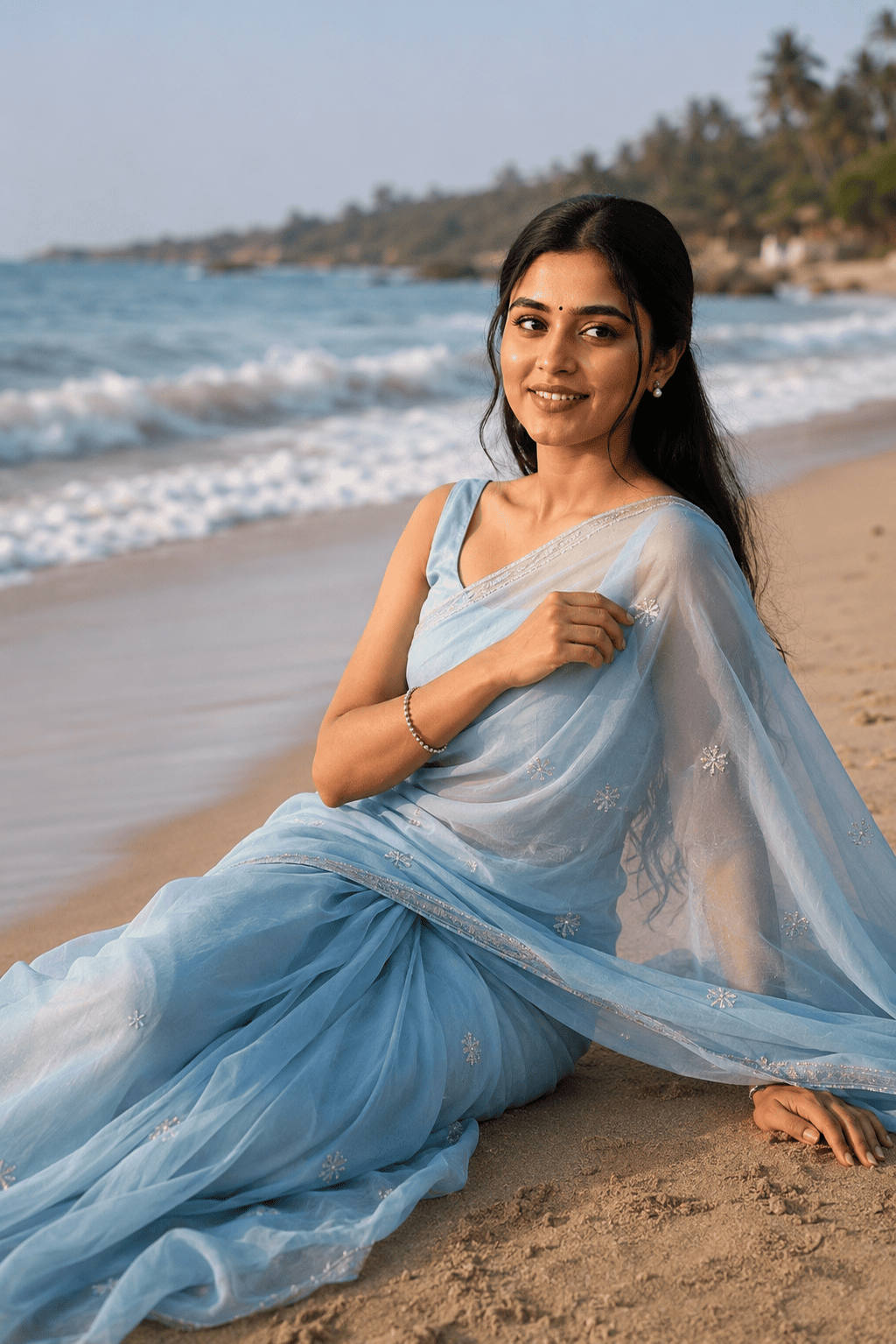 Beach Saree AI Prompt for ChatGPT and Gemini