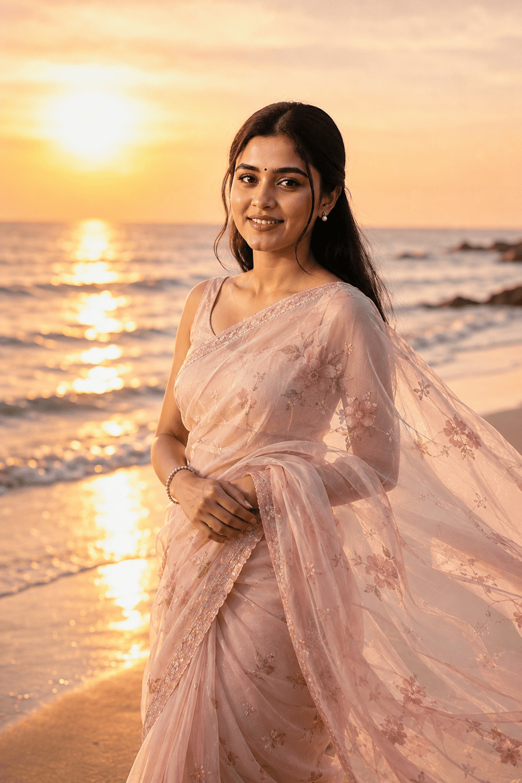 Sunset Saree AI Prompt